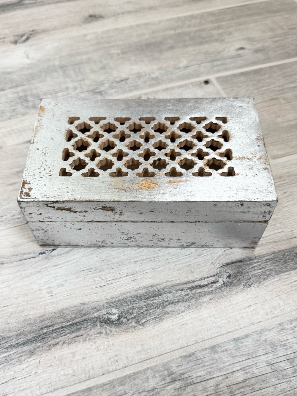 Silver Rustic Keepsake Wooden Box